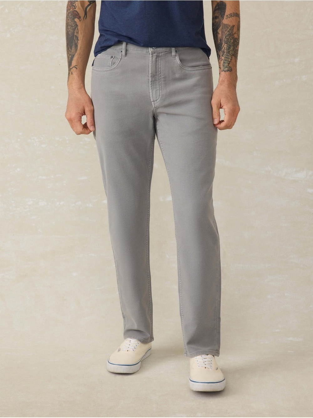 Faherty Stretch Terry 5-Pocket Pants Iron Gray Size 35 Comfort Stretch